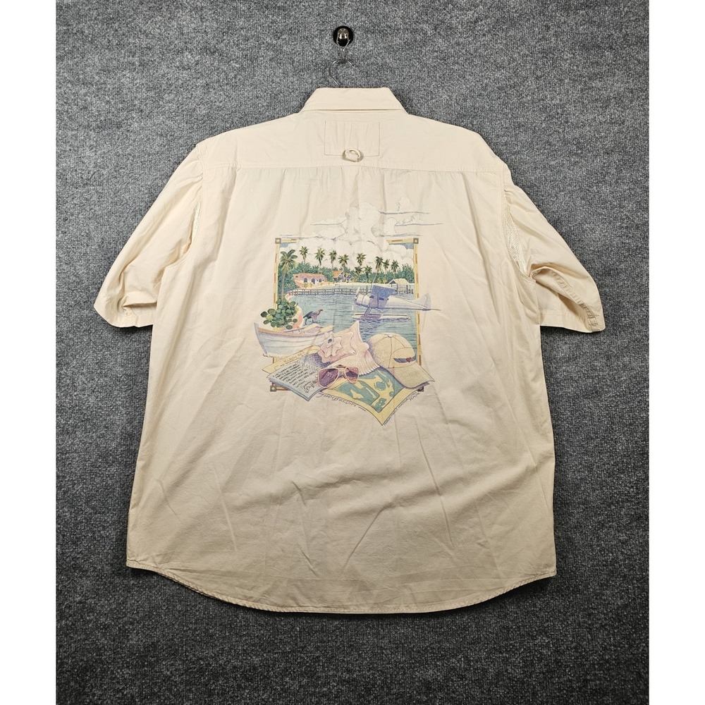 Vintage Jimmy Buffet Margaritaville McNeel Palmer Graphic Button Up Size XL